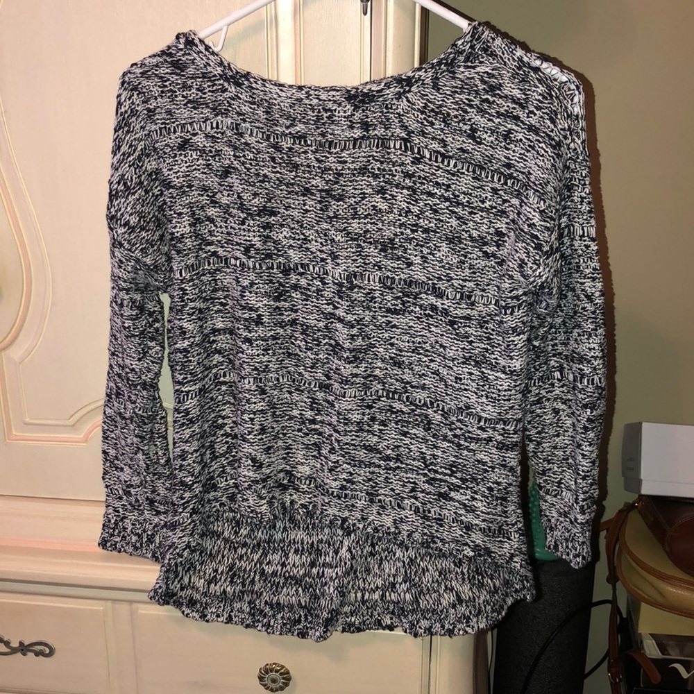 Black and white knit sweater